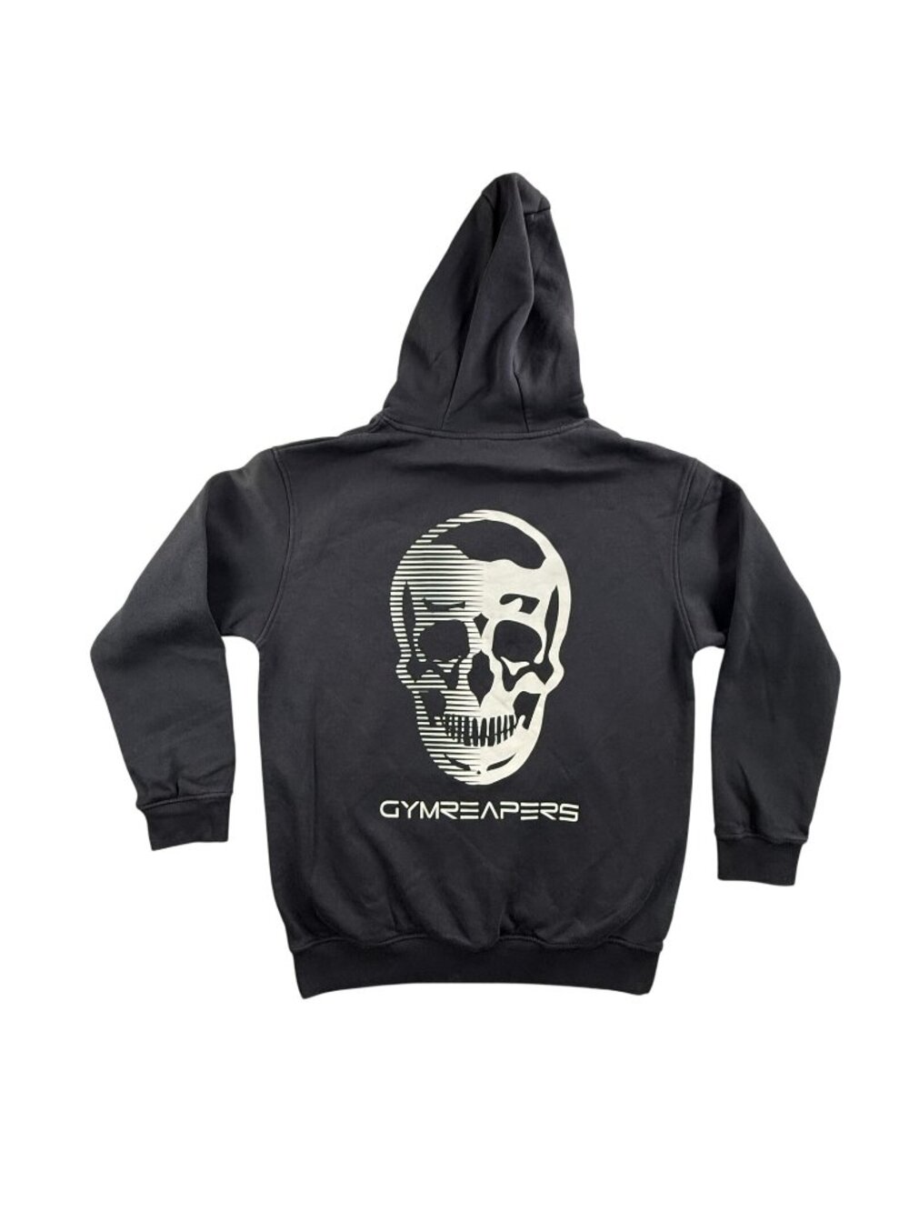 Gymreapers Hoodie Mens Medium Black CrossFit Skull Graphic Fleece Pullover Gym